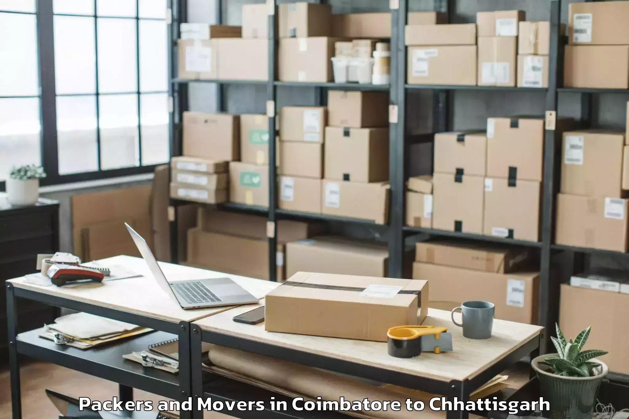 Reliable Coimbatore to Bhairamgarh Packers And Movers